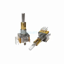 1pc EC11EBB24C03 EC110701N2B Dual-Shaft Axis Encoder With Push Button Switch  8Pins 30 Position 15 Pulse Handle 25mm