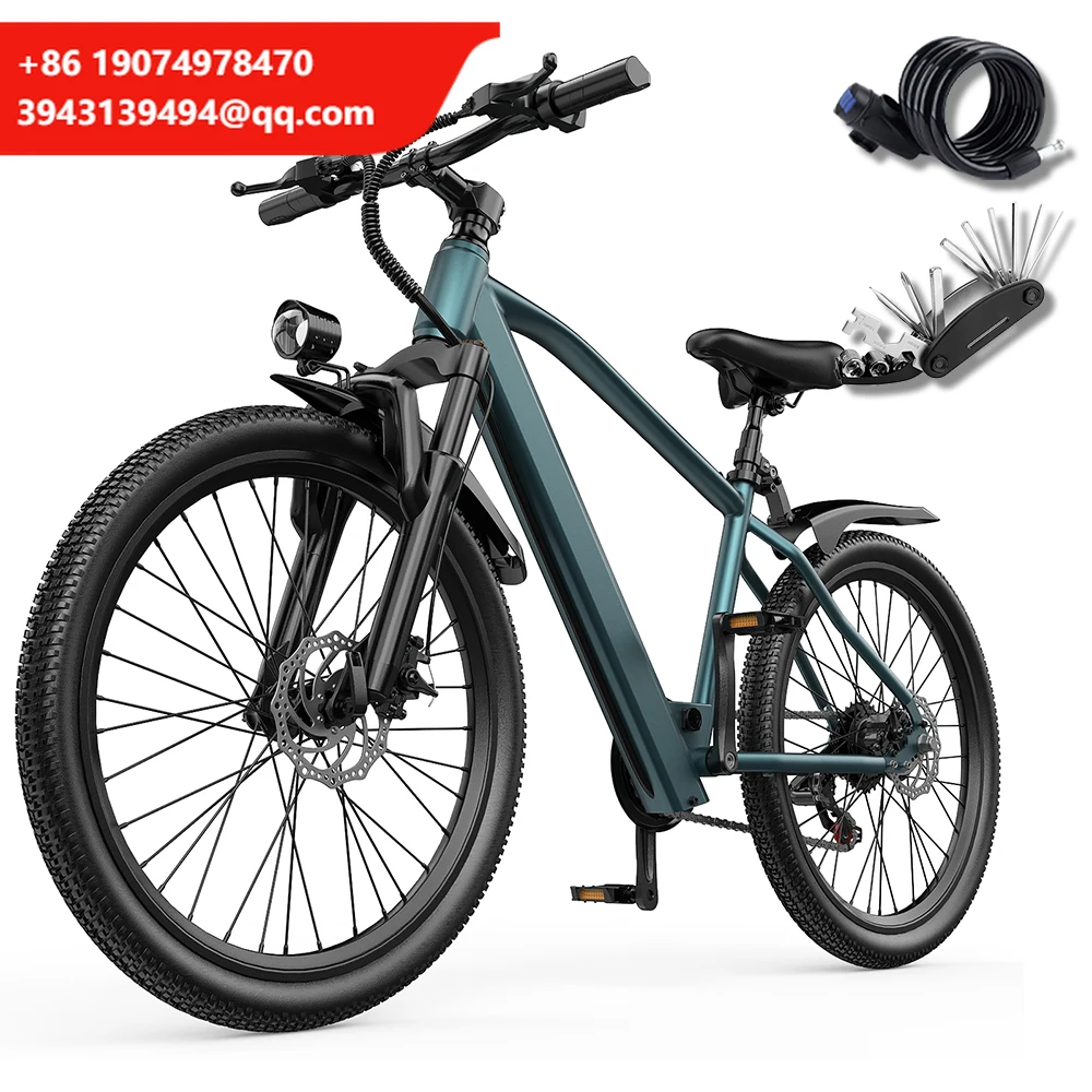 

Городской электровелосипед, скорость 25 миль/ч, литиевая батарея, карбоновая стальная рама, мотор 400 Вт с педальным приводом, оптовая цена от производителя (OEM/ODM)