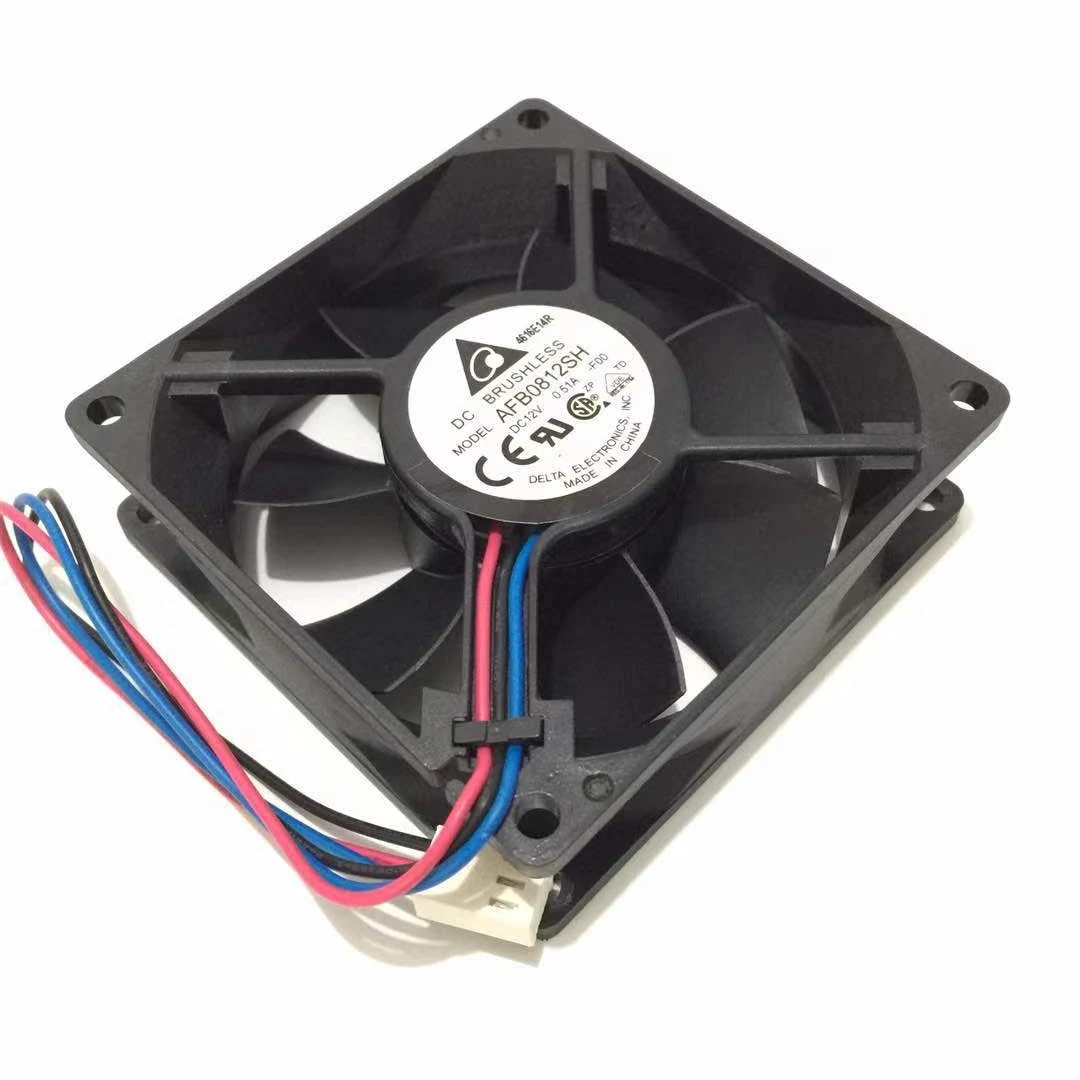 Delta Electronics AFB0812SH F00 DC 12V 0.51A 80x80x25mm 3-Wire Server Cooling Fan