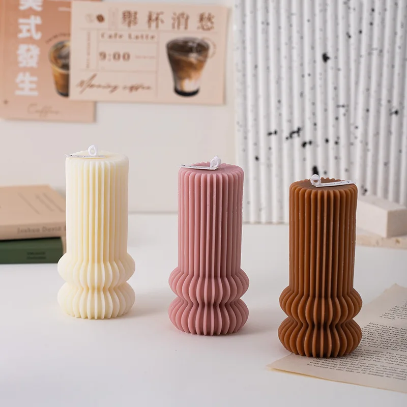 Creative Geometric Pillar Wax Scented Candle Ins-style Home Shooting Props Gifts Decoration Decorative