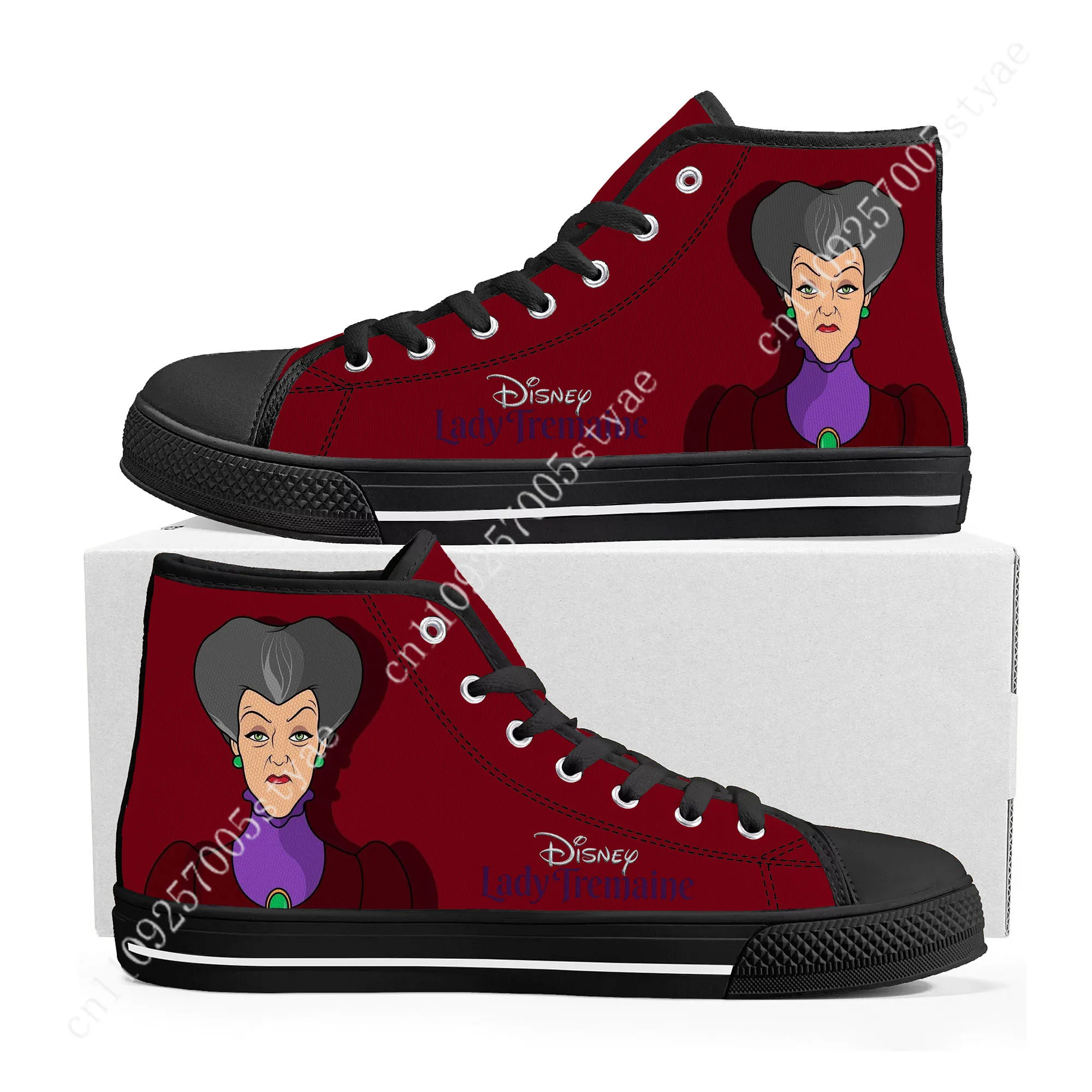 Zapatillas altas Lady Tremaine, película de dibujos animados de Disney, zapatos decorativos DIY, diseña tus fiestas, regalos festivos, zapatos personalizados