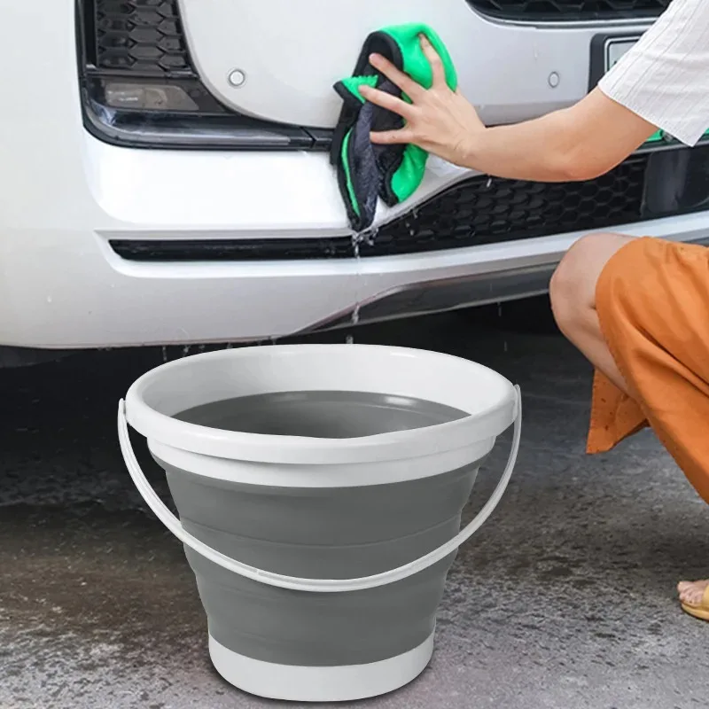 Folding Bucket Portable Folding Silicone Car Wash Outdoor Camping Fishing Travel Bucket Collapsible Household Cleaning Items