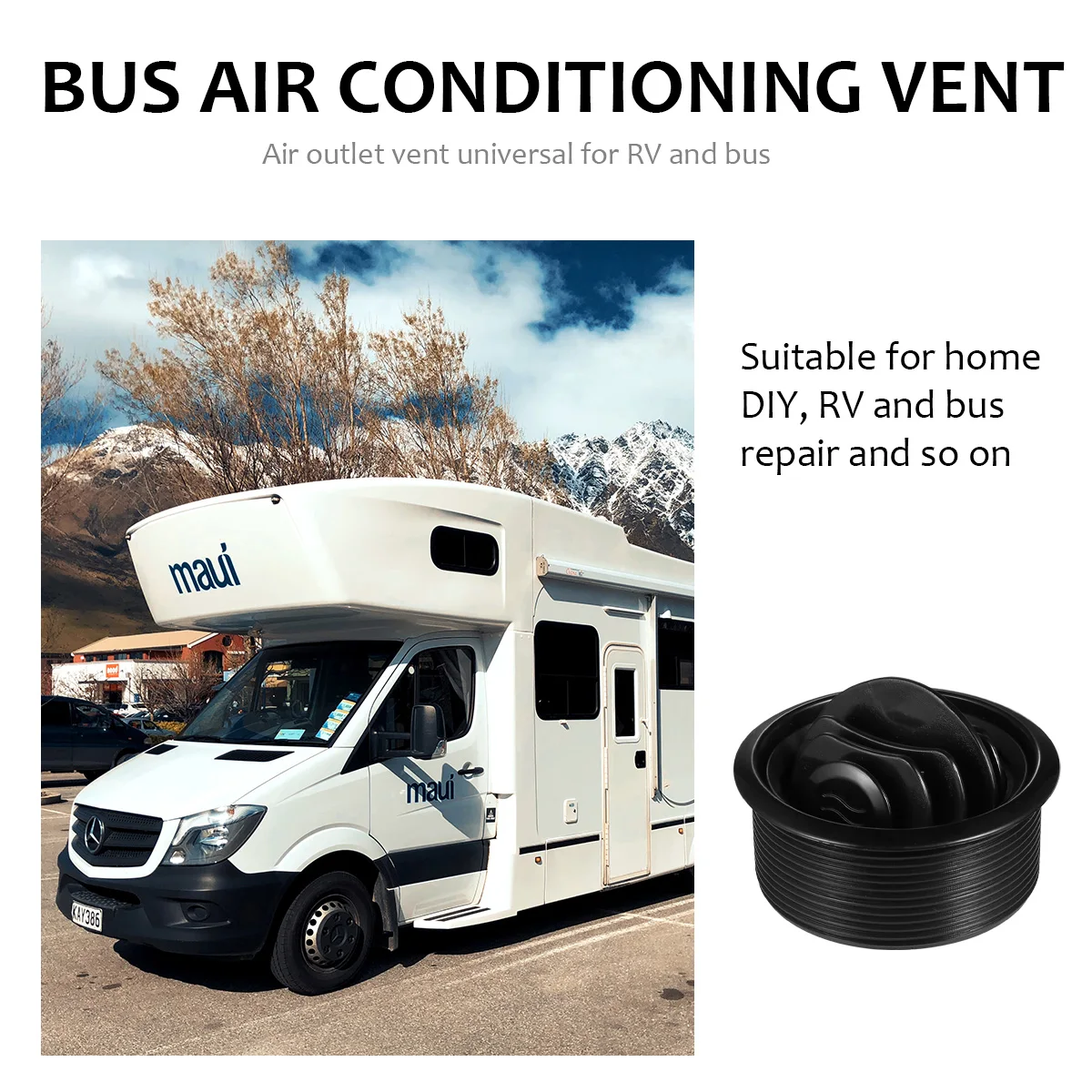 

Air Conditioner Leaf Round Abs Durable RV Bus Caravan Electric Vents Replacement Caravan Air Conditioning Outlet Comfortable