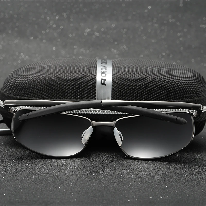 نظارات شمسية مستقطبة للرجال بإطار معدني خفيف الوزن UV400 للقيادة والخارجية #6