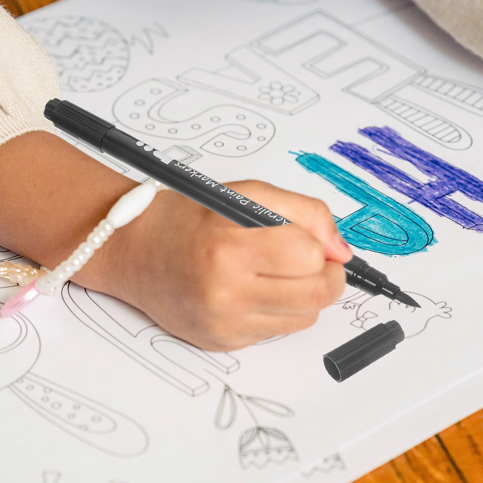 

1Set Dual Tip Acrylic Paint Markers Fine Point Pens for Artists Writers Sketching DIY Scrapbooking Art Craft Markers Kit