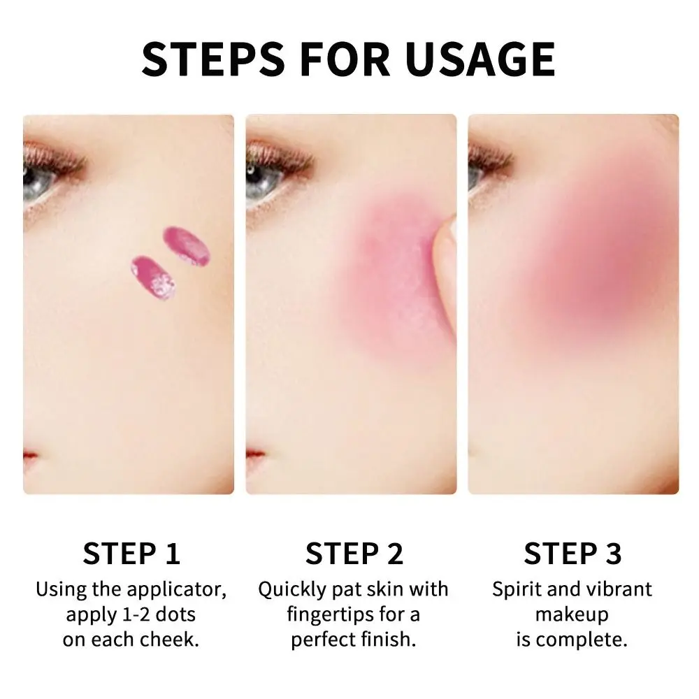 

Lips Cheeks 2-IN-1 Watercolor Liquid Blush Brighten Natural Monochrome Rouge Waterproof Silky Smooth Press-type Liquid Blusher
