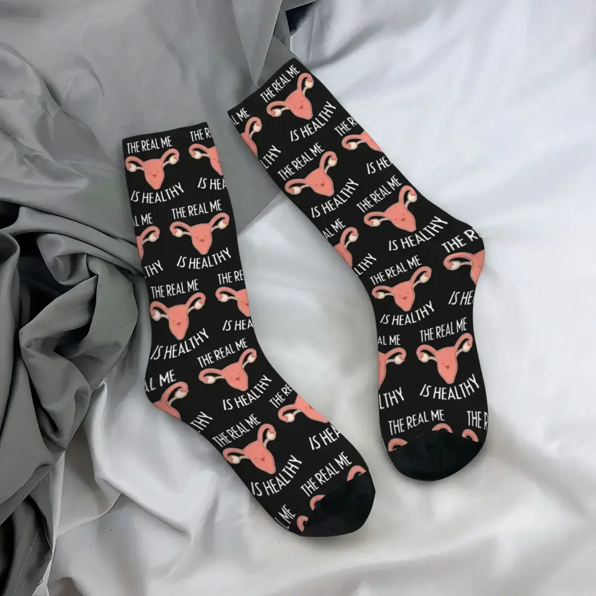Cervix Is Healthy Uterus Obstetrician Doctor Obgyn Socks Harajuku Stockings All Season Long Socks Accessories for Man Woman - view 4