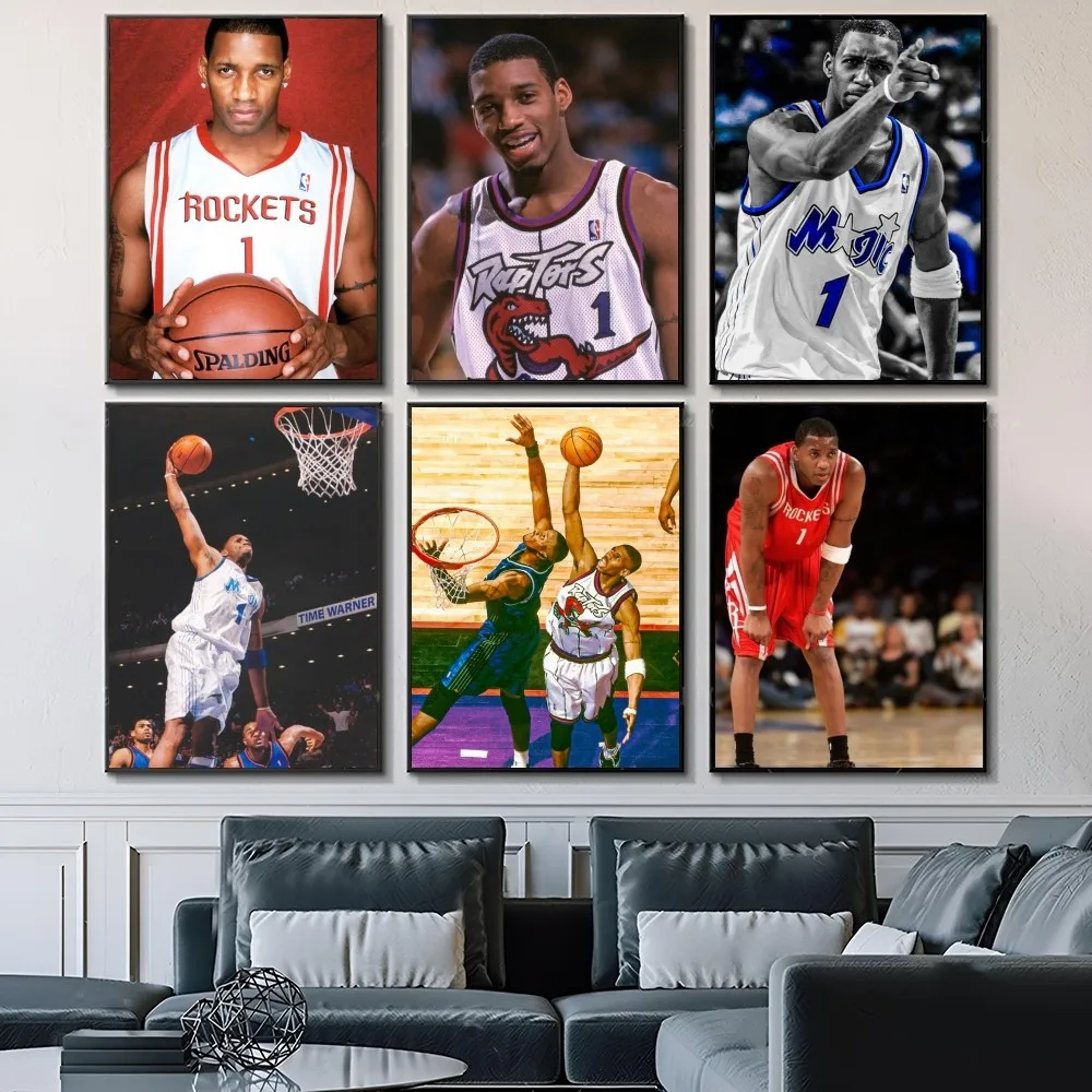 T-Tracy M-McGrady Poster Self-adhesive Art Waterproof Paper Sticker Coffee House Bar Room Wall Decor