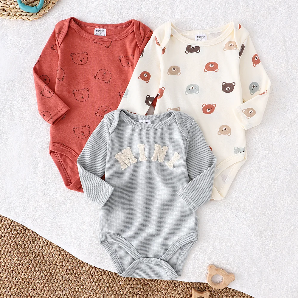 Baby boy clothes 3PCS Baby boy onesie New style Spring/Autumn long-sleeved onesie Cotton fabric Suitable for 0-9months