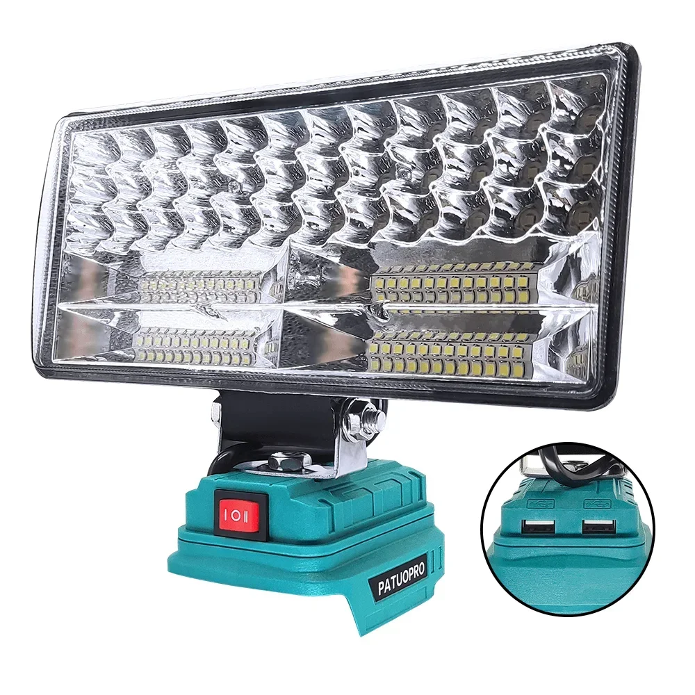 PATUOPRO 84 LED bezprzewodowa lampa robocza reflektor na placu budowy przenośna ładowalna latarka domowa do akumulatora Makita 18 V (bez baterii)