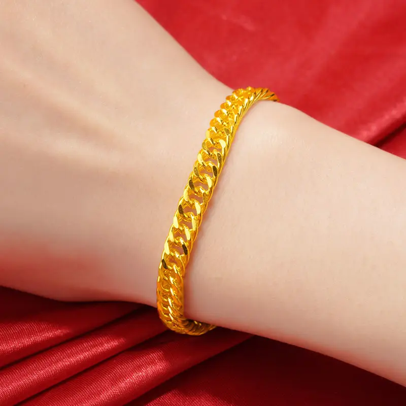 Like real  Hong Kong Sha Jin Classic Versatile Boss Color Bracelet Women's Instagram Non Fading