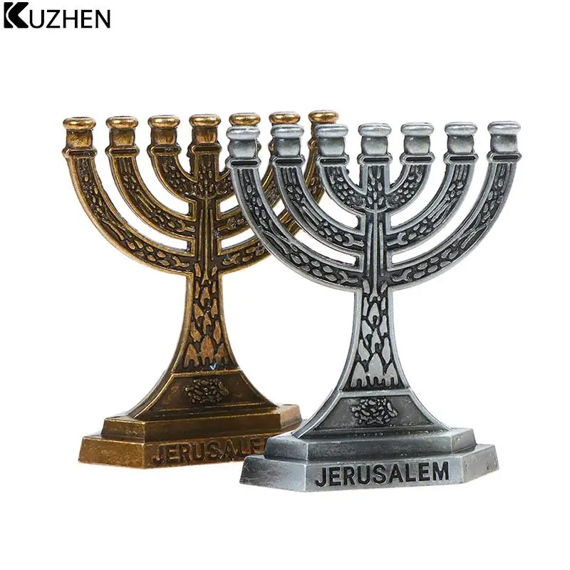 Home Decoration Jewish Menorah Candle-holders Religions Candelabra Hanukkah Candlesticks 7 Branch Candle Holder