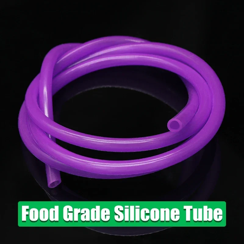 Manguera de goma de silicona de grado alimenticio púrpura de 1M ID 1mm 2mm 3mm 4mm 5mm 6mm 7mm 8mm 10mm manguera de agua de tubo de silicona Flexible suave