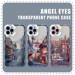 Japanese Aesthetic Anime Street Phone Case for Samsung Galaxy S25 S24 S23 S22 S21 Ultra Plus 5G S20 FE Note 20 10 Soft Cover