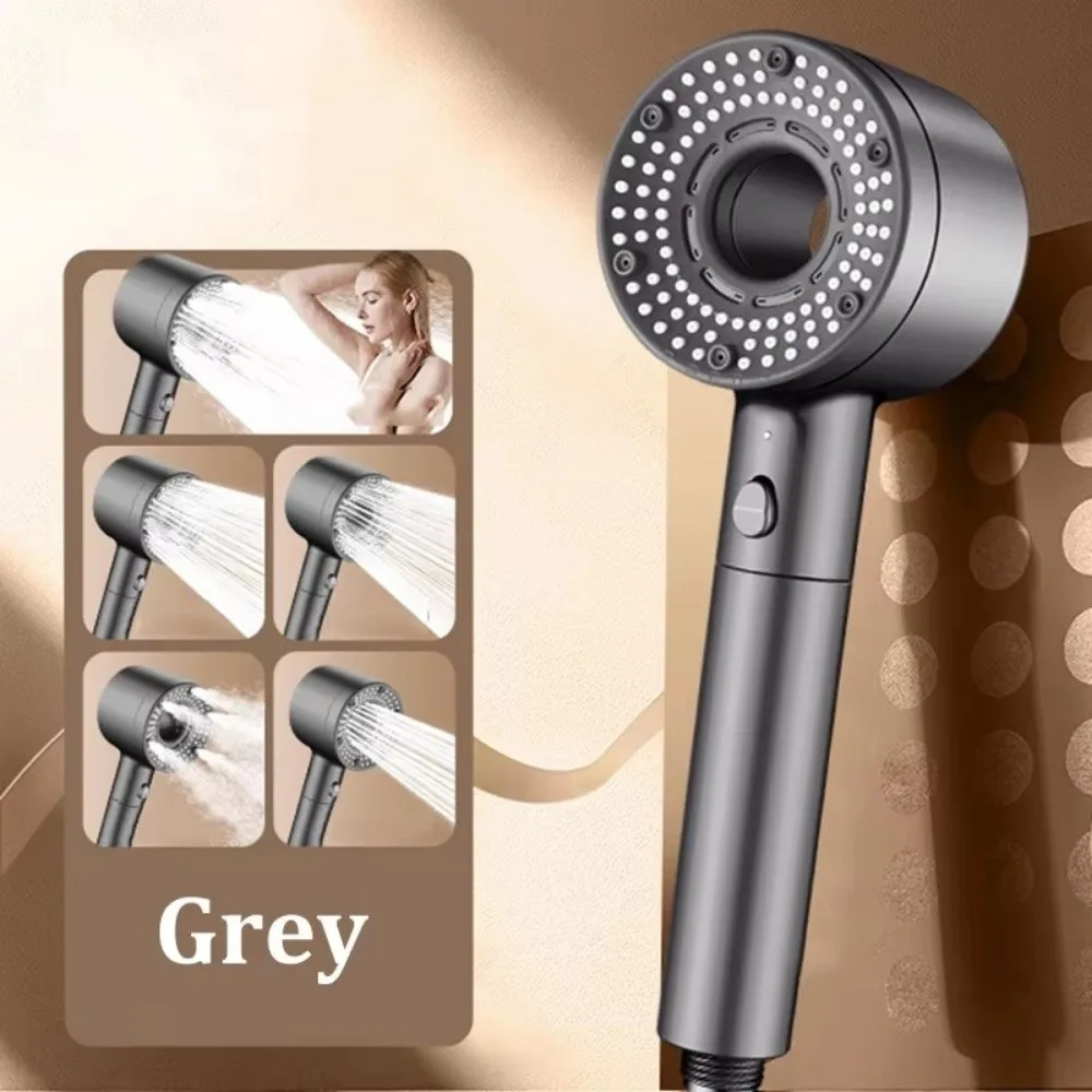 

Набор насадок для душа высокого давления для ванной комнаты, ручной душ с одной кнопкой, экономия воды, ручной душ, 5-скоростная регулировка