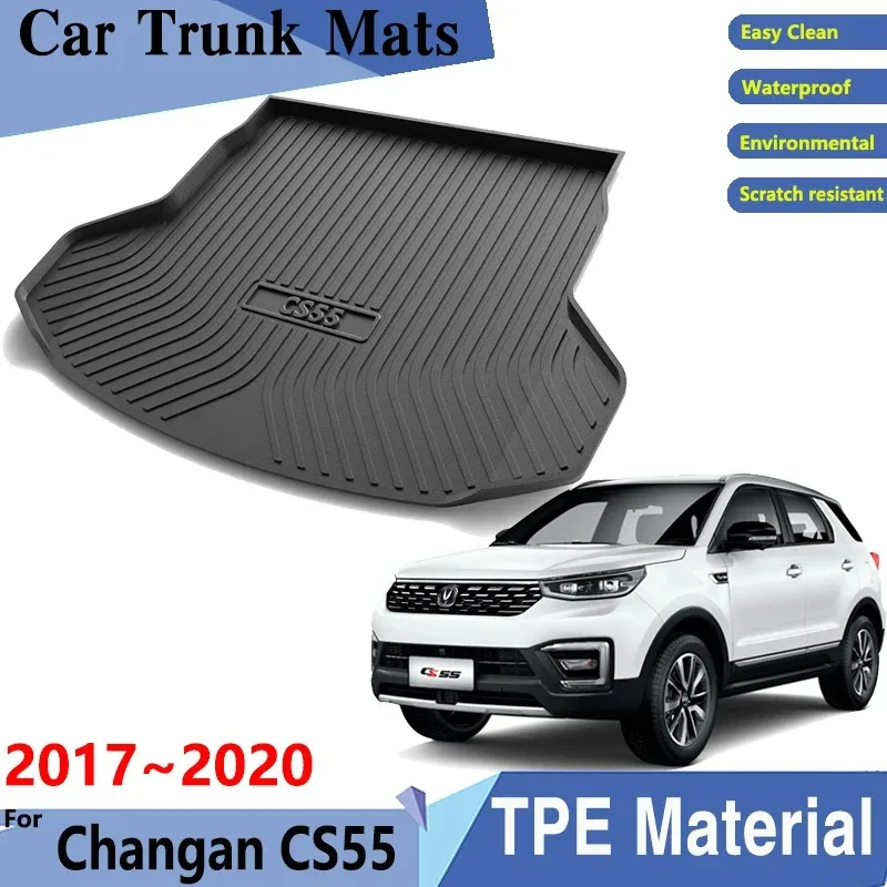 

Автомобильный коврик для багажника из ТПЭ, материал для Changan CS55, аксессуары 2017, 2018, 2019, 2020, Автомобильный задний грузовой поднос, задние прокладки багажника, автомобильные аксессуары