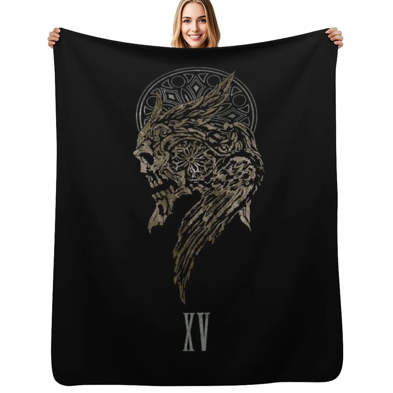 

The Lucian Crest Throw Blanket Cozy Light Blanket for Travel Camping Picnic
