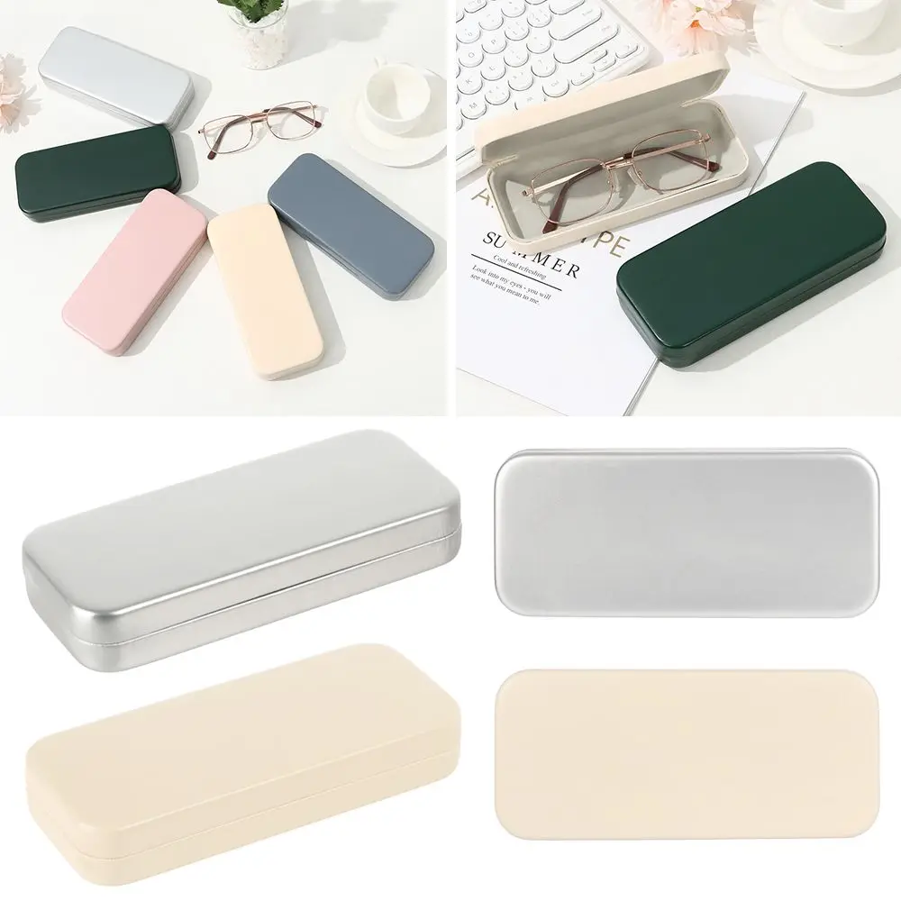 

New Solid Color Metal Compressive Case Glasses Storage Tin Box Glasses Box