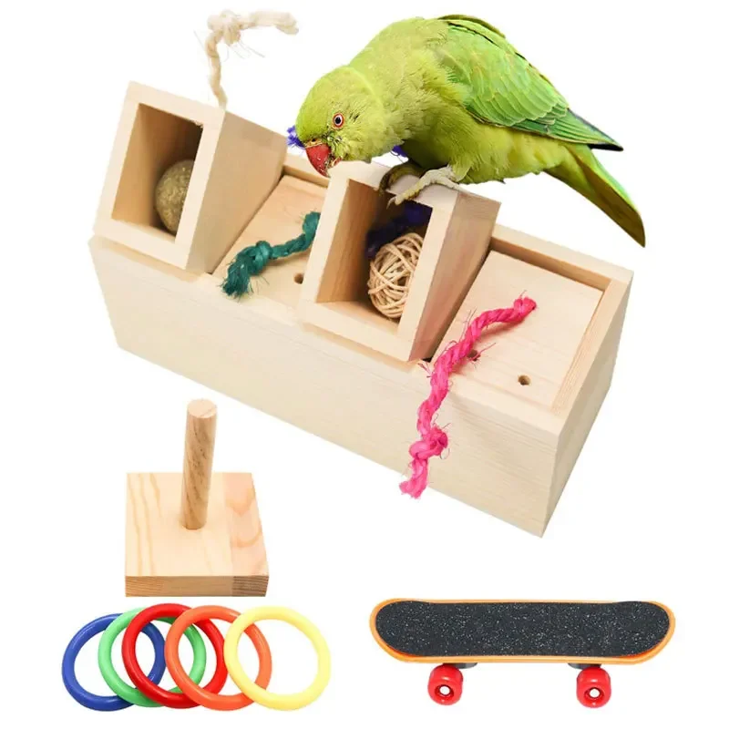 

3pcs parrot toy bird supplies, puzzle training rings, foraging combination toys set, bird toys