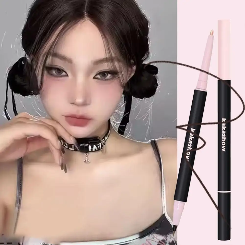 Double Headed Silkworm Pen Contour Eye Shadow Waterproof Pearl Eye Cosmetics White Makeup Silkworm Brighten R1D0