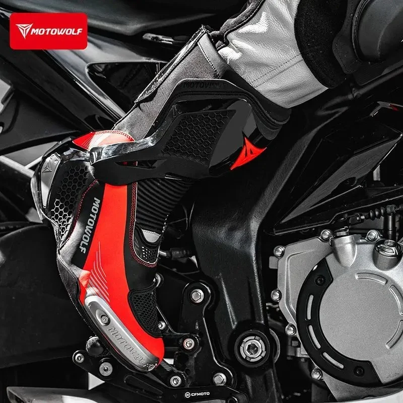 Motowolf Motorcycle Riding Boots Motorcycle Waterproof Shoes High-top Racing Boot Off-road Professional Four-season Botas Moto