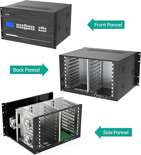 2026 MT-VIKI 4K 36x36 Modular Matrix Switcher with Audio I/O, Web GUI, Seamless Switching, Customizable I/O Cards