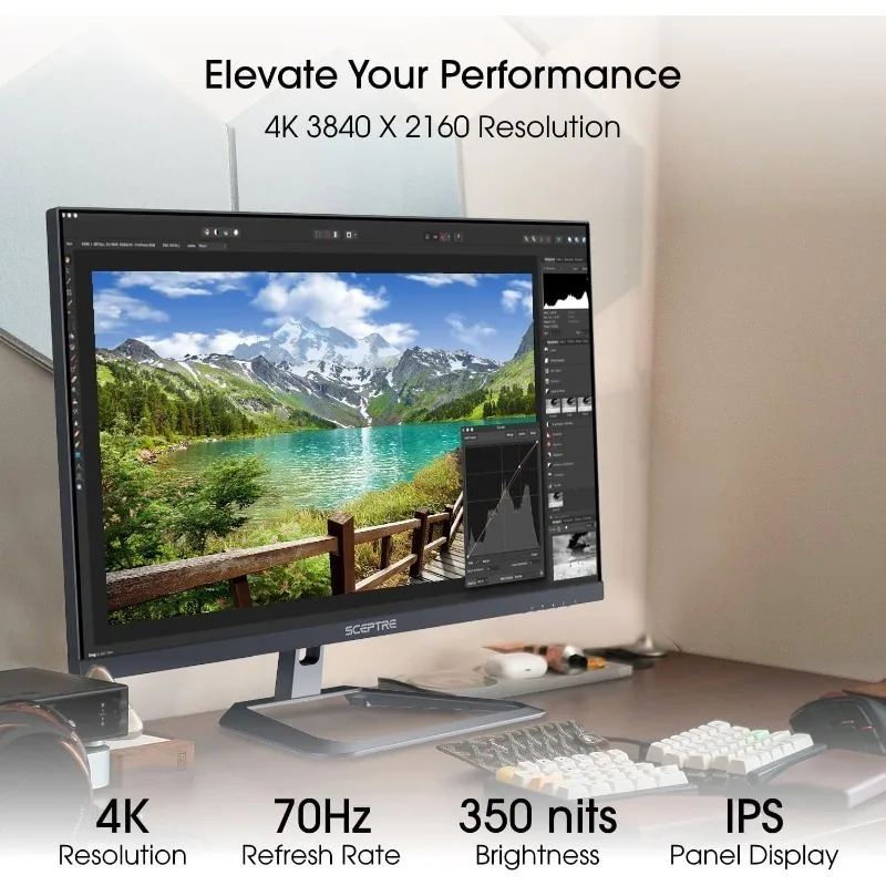จอภาพ IPS ใหม่ ขนาด 27 นิ้ว ความละเอียด 4K 3840 x 2160 สูงสุด 70Hz พร้อมลำโพงในตัว ปี 2025