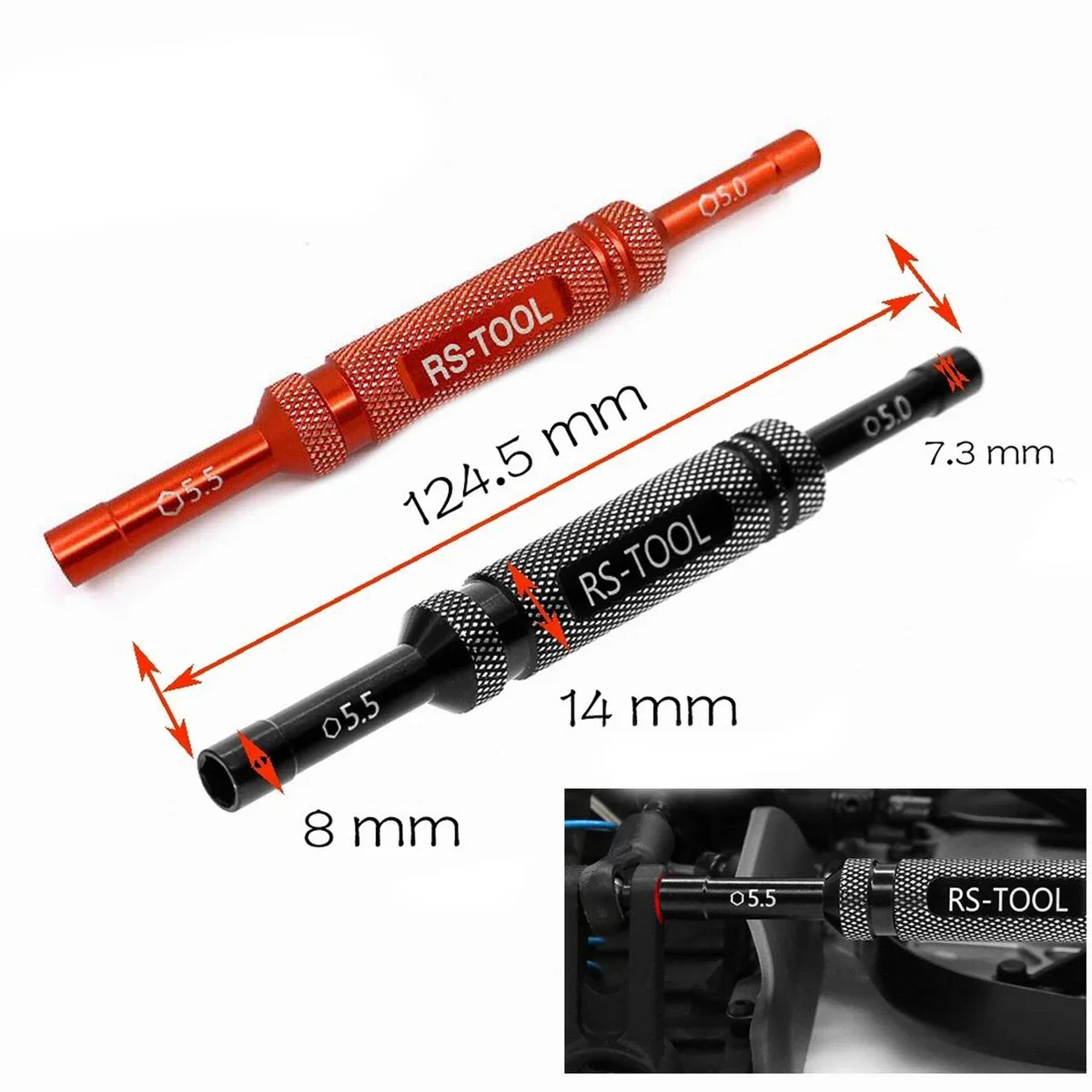 RC Tools 5/5.5 mm Socket Wrench Screw Driver Metal Hex Nut Key Screwdriver Handle For HUDY 170005 RC Car Boat Drone Quadcopter