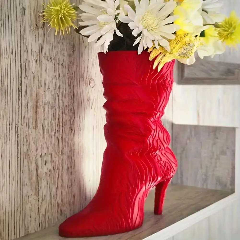 Niche Home Decoration High-heeled Shoe Vase 3d Printed Home Decor Sculpture Stylish Flower Holder for Dried Artificial Floral