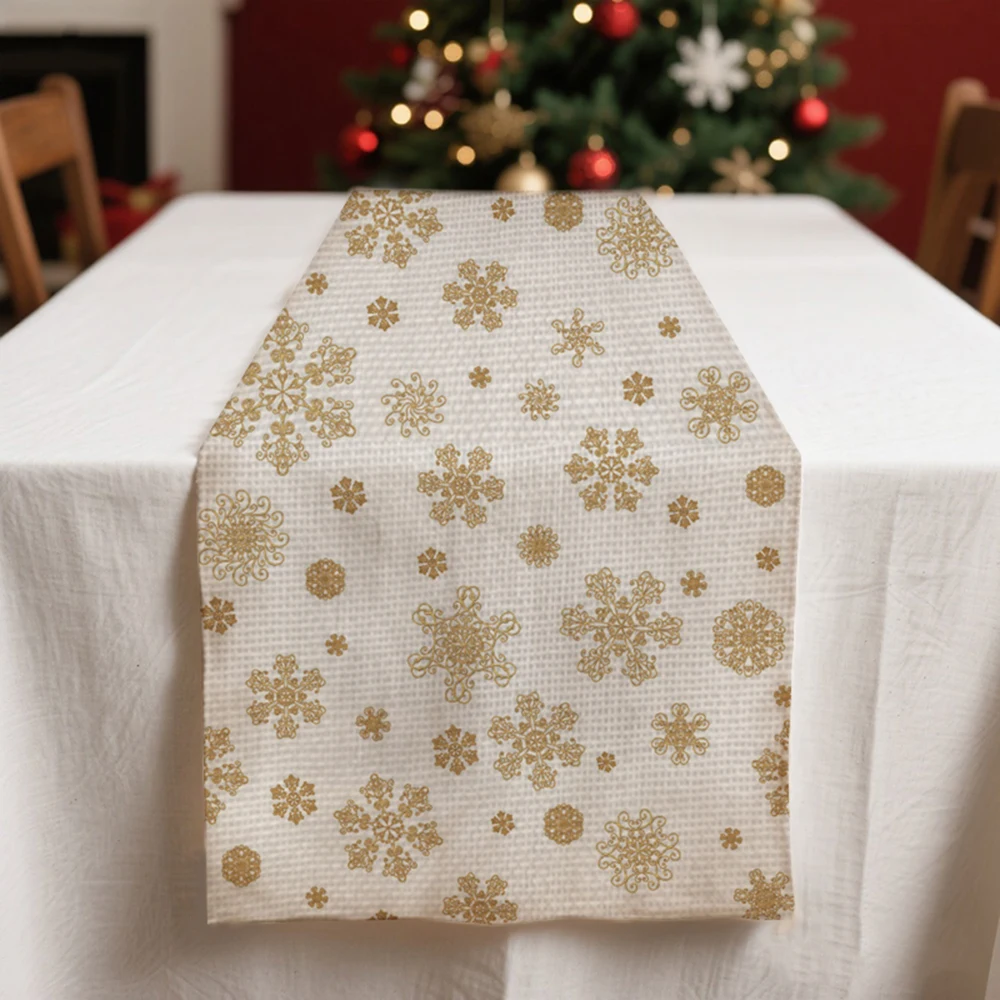 

Christmas table runners winter Table decoration and accessories for Festival home decor party Snowflake pattern tablecloth