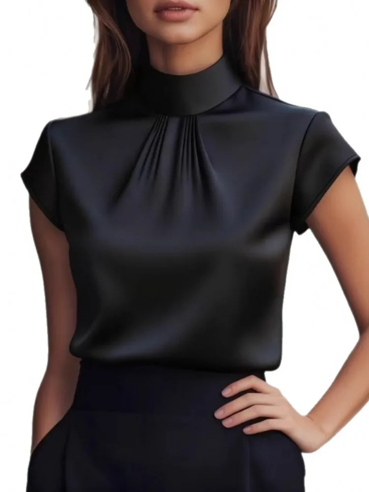 Femmes Blouses 2026 printemps été à manches courtes Blouse femme Blouse chemise bureau élégant travail petit haut Blusas Mujer De Moda