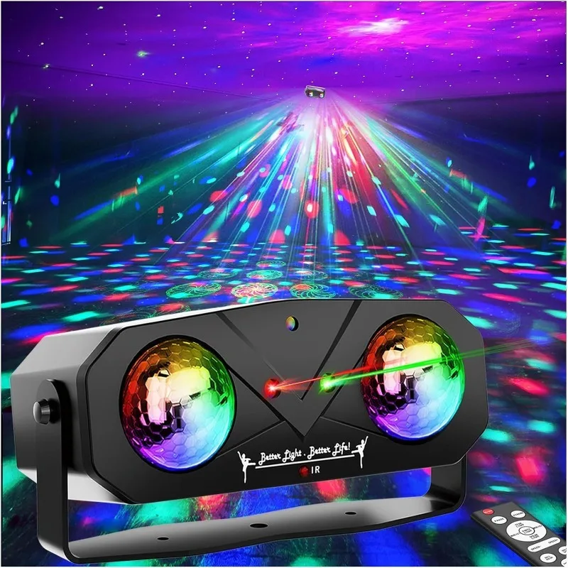 

Party Lights DJ Disco Light,Disco Ball Star Projector RGB LED Strobe Lights Stage Light Sound Activated Ocean Wave Effect