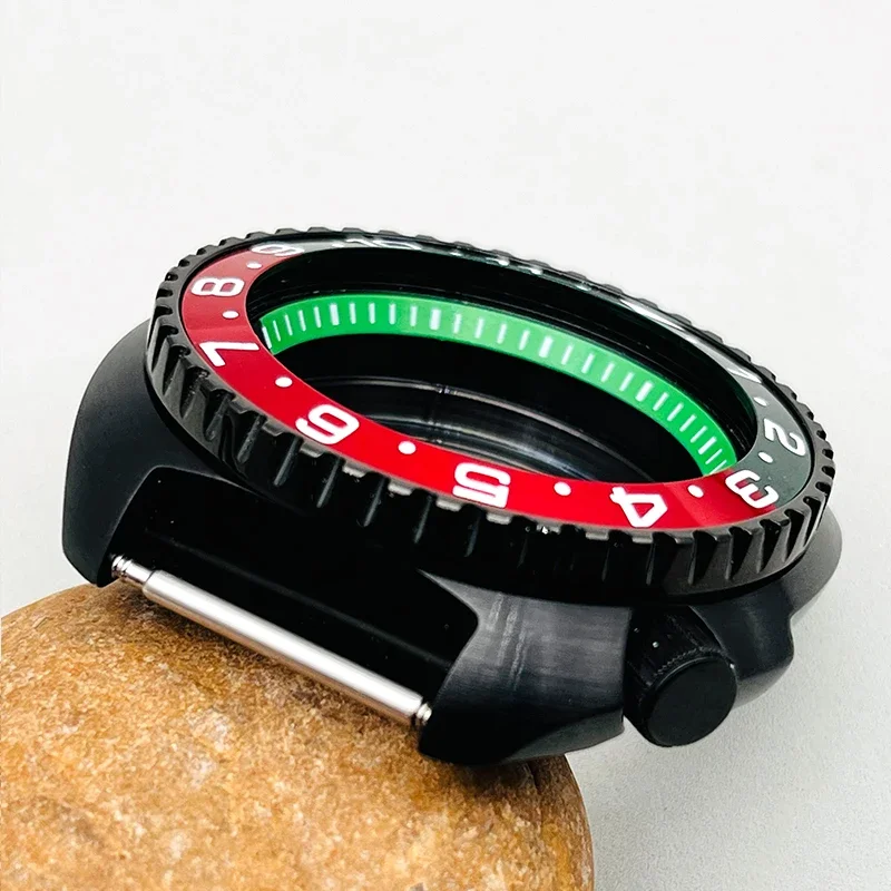 Black Abalone PVD Watch Cases Transparent back cover Fits Seiko 6105 6309 Turtle NH35 NH36 4R36 7S26 Movement Watch Tools Parts