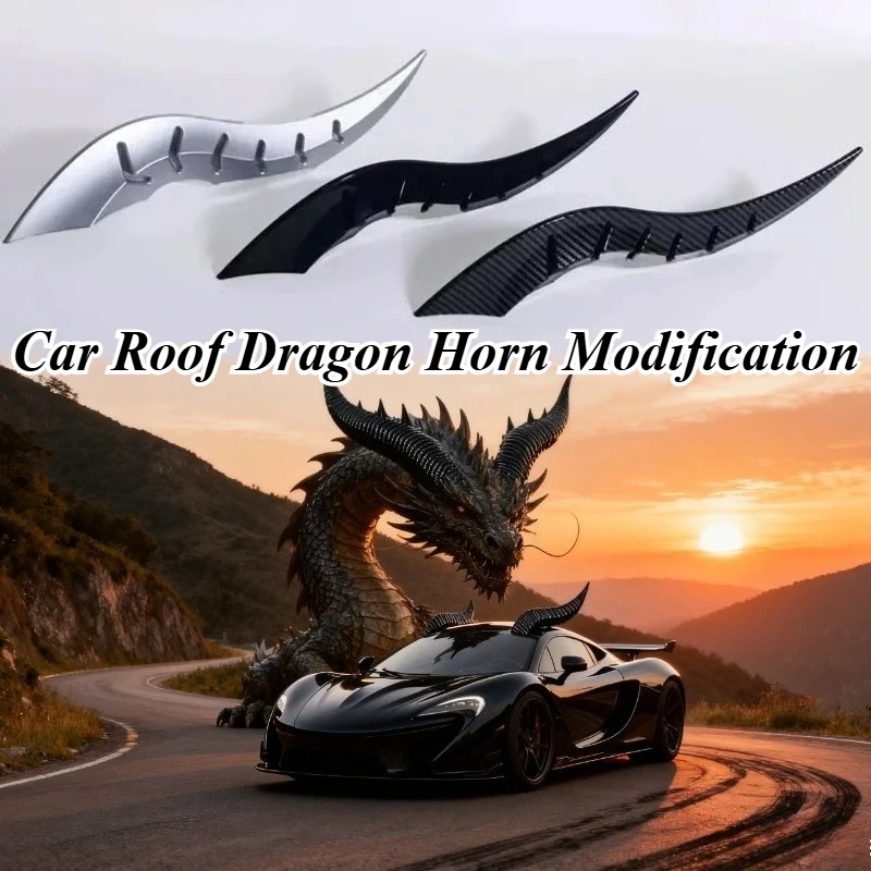 

For SUV Sedan Universal 3D Curved Wave Spike Roof Styling Bar Car Exterior Decor Accessories Unique Shape ABS Plastic Horn