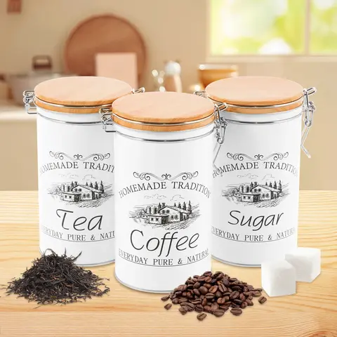 canister set camping tea coffee sugar containers