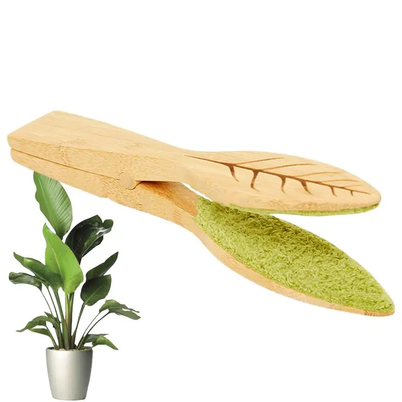 Portátil Handheld Plant Leaf Cleaning Tongs Ferramenta de Limpeza de Folhas de Madeira Brush Clip Acessórios de Jardim Quintal Novo