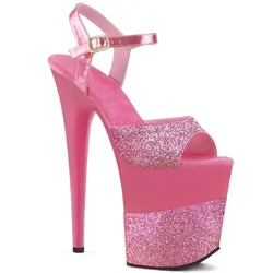 20cm Glitter Glitter Design Platform Stiletto Heels/high Heels Pole Dance Model Catwalk Shoes  Designer Sandals