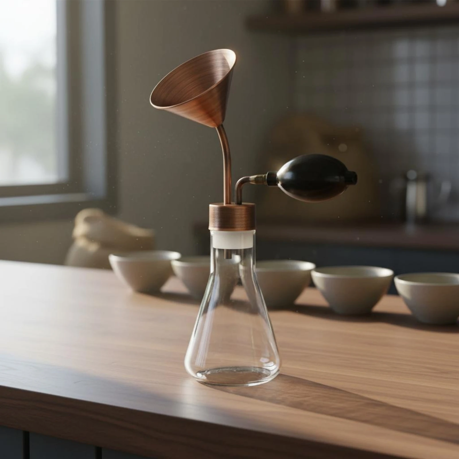 Trichterförmige Duftflasche im Retro-Design, Kaffeebohnen-Aroma-Glas, Robuste Mehrzweck-Duftflasche für Café und Ladenausstattung