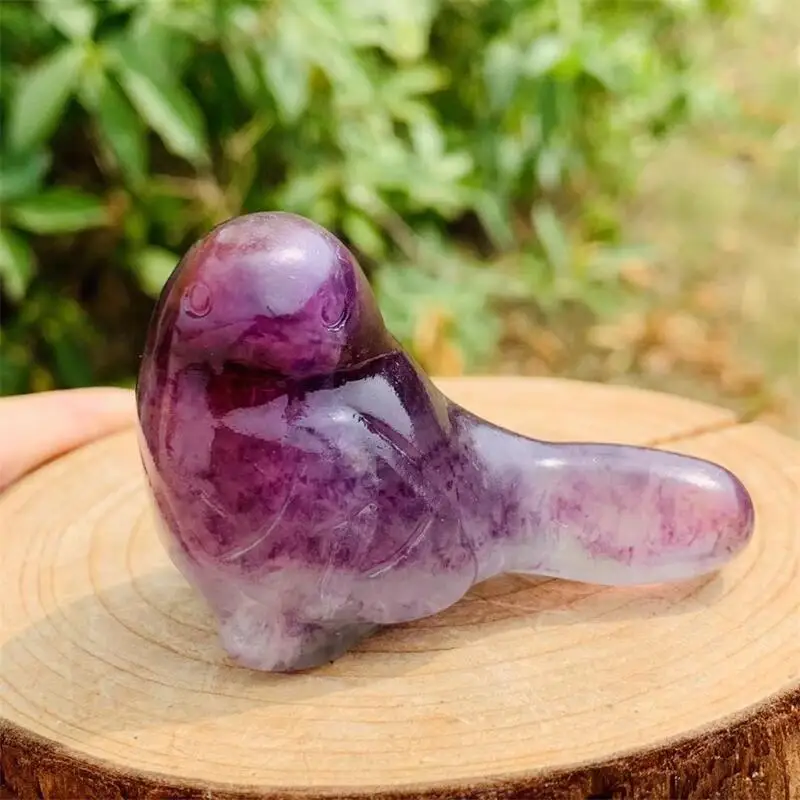 

Natural Fluorite Bird Carving Healing Fengshui Crystal Stone Birthday Holiday Present Home Decoration 1PCS