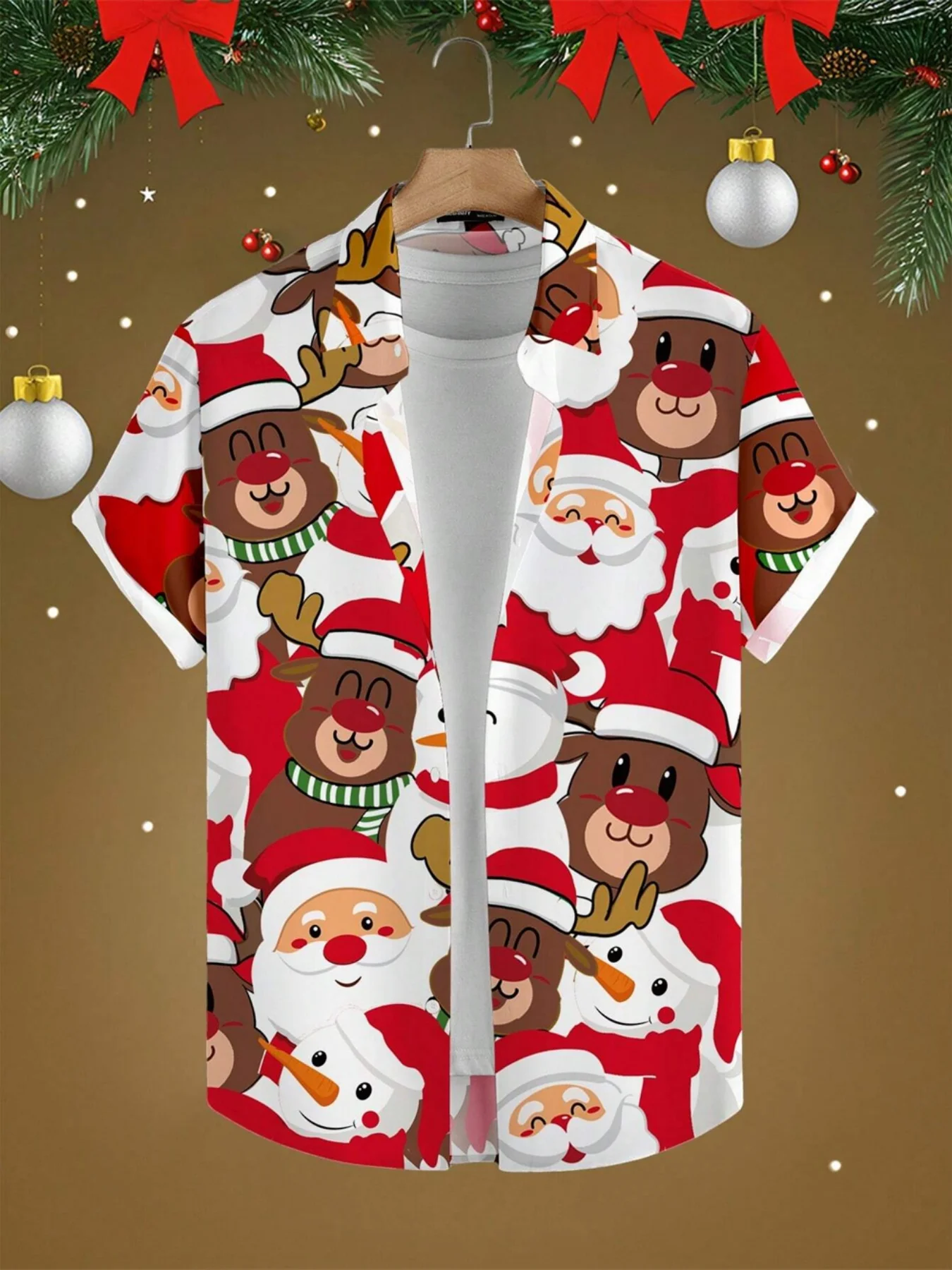 عيد الميلاد طباعة قميص هاواي صيفي فتاة الأطفال ملابس الصيف ملابس الصبي ترتيب الأسرة طوق قميص قصير الأكمام الاطفال الملابس قمم