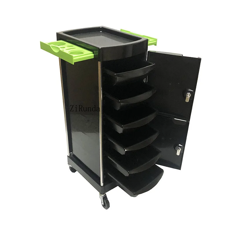 عربة صالون الشعر البلاستيكية PP، عربة أدوات متعددة الوظائف لصالون الحلاقة، عربة من ست طبقات مع قفل باب #3