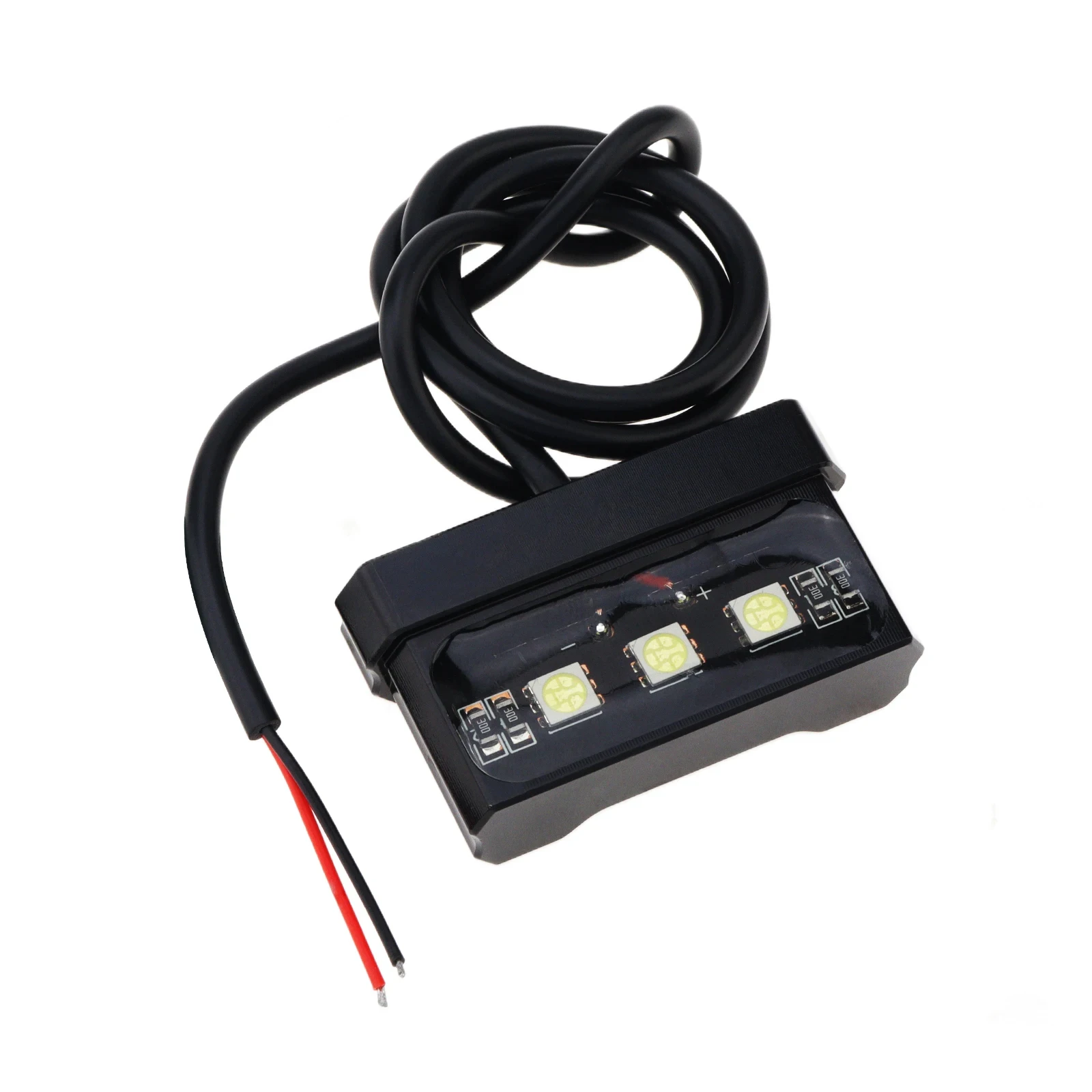 ضوء لوحة ترخيص الدراجة النارية LED صغير 12 فولت باستخدام الحاسب الآلي سبائك الألومنيوم مقاوم للماء الخلفي الذيل الدراجات النارية الخفيفة للوحة الترخيص الأسود #6