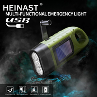 1/2/4 PCS LED Flashlight Solar Hand Crank Flash Light Super Bright Mini Keychainlight Easy to Carry for Outdoor Emergency Torch