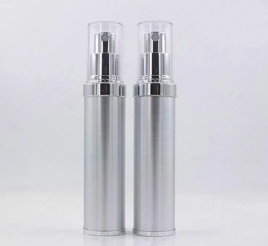 30 ml UV-Silber-Airless-Flasche, Plastikflasche für Lotion/Emulsion/Grundierung/Serum, kosmetische Verpackung, Hautpflege, Nebelsprüherflasche