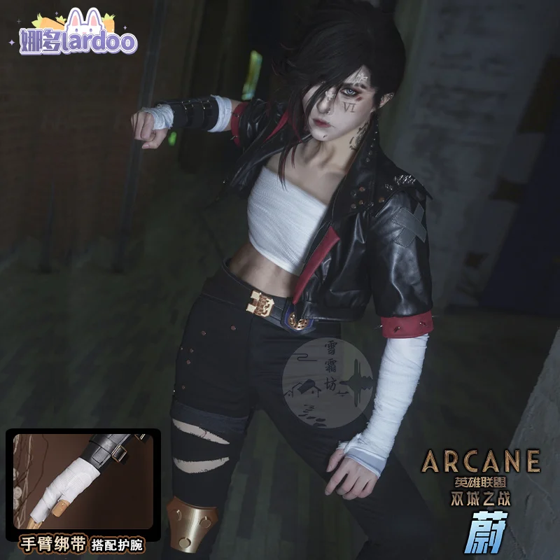 

Lardoo LoL Arcane Season 2 Vi Cosplay Costume Uniform Halloween Carnival Party Christmas Play Role Clothes Clothing for Women