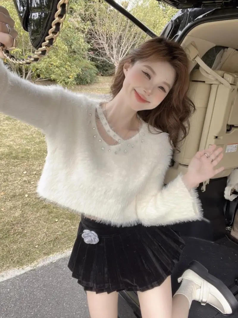 

Свитера Джемперы Пуловеры Женский Синий Y2K Джерси Спортивная Полоса Университетский Колледж Спортивная Тренировка Кампус Представление Тепловой Теплый