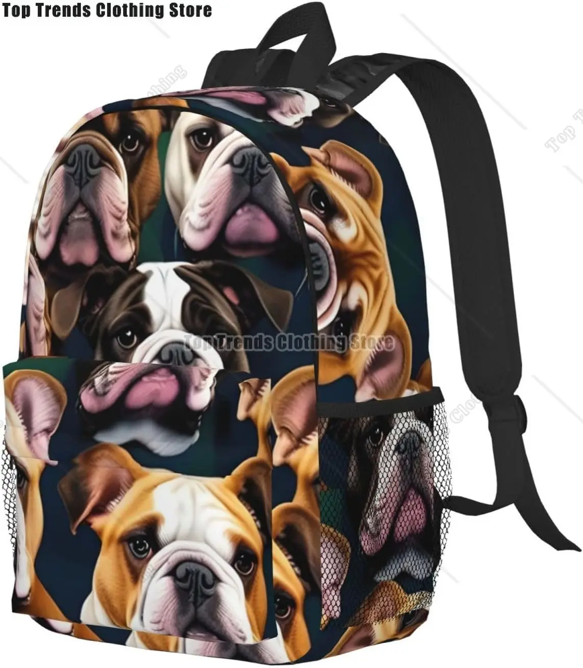 Cute English Bulldog Print Versatile Adult Backpack For Work Hiking Waterproof Backpack Laptop Compartment