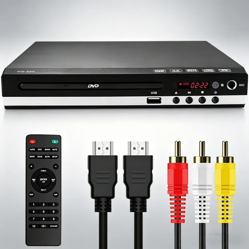 Nuevo Reproductor de DVD Full HD 1080P 2026 para TV, Multirregión, con Salida HDMI/AV, Puerto USB y MIC