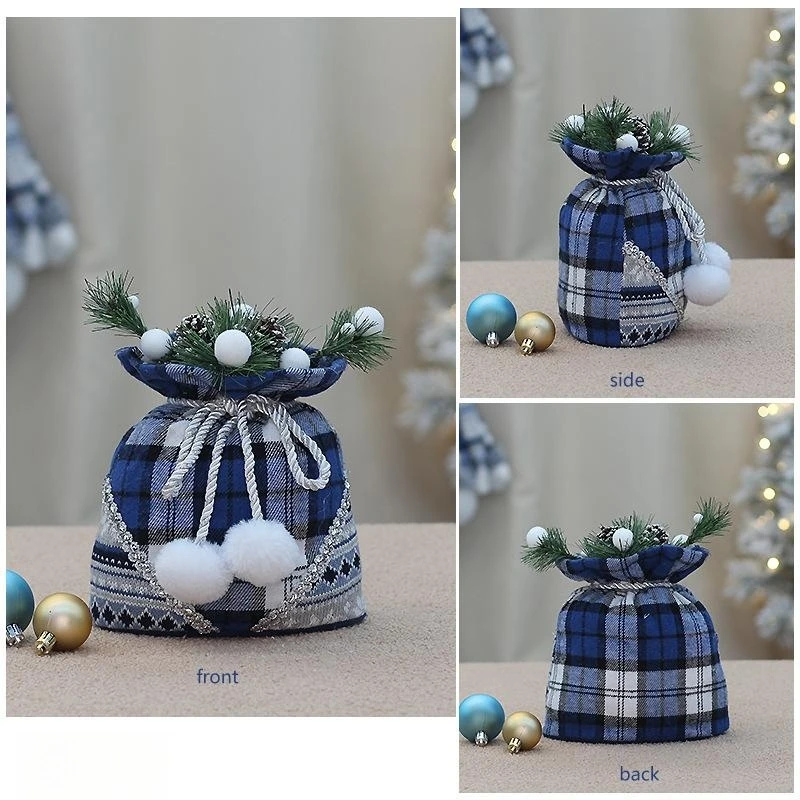 Weihnachten Plüsch Puppe Anhänger handgemachte ausgestopfte weiche blaue Elch Hirsch Stoff Spielzeug Weihnachten Ornamente Kinder Geschenke Home Party Desktop-Dekor