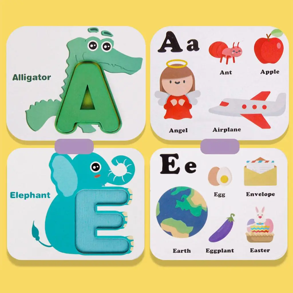Wooden Alphabet Numbers Puzzle Skills Colorful Kindergarten Preschool